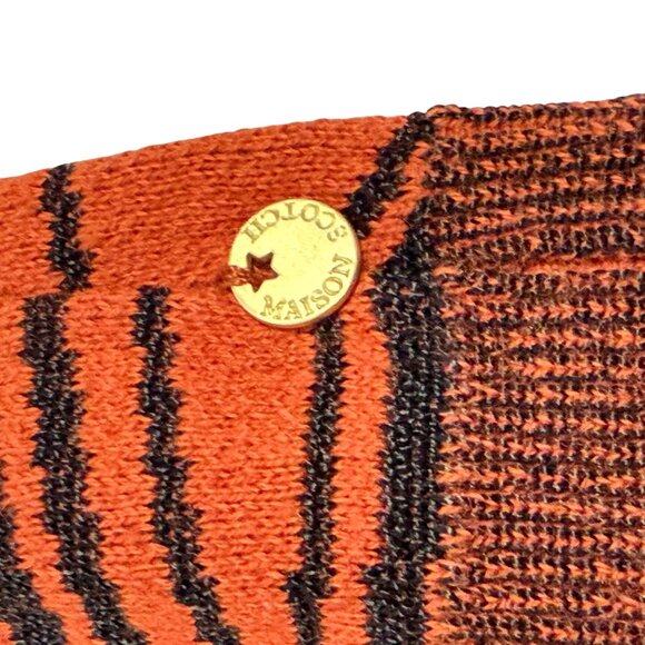 Scotch & Soda Crewneck Orange Black Knit Sweater Women's Size S - Picture 9 of 11